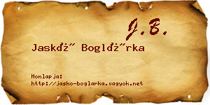 Jaskó Boglárka névjegykártya